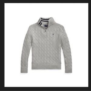 Ralph Lauren Cable-Knit Cotton Quarter-Zip Sweater